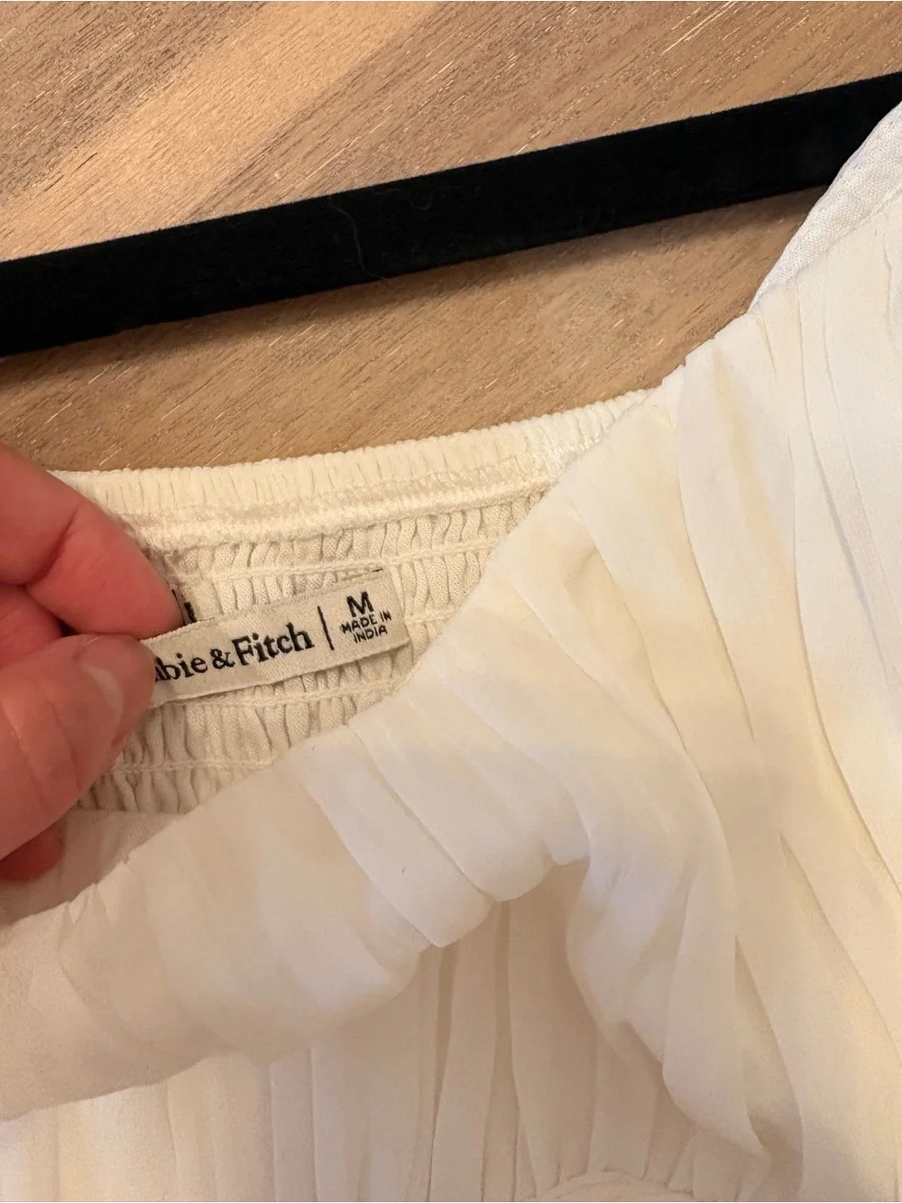 Abercrombie & fitch Women's Ivory Puff Sleeve Top